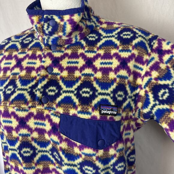 Patagonia Synchilla Womens MEDIUM Aberdeen Butterfly Aztec Snap Pullover Jacket - Picture 3 of 15